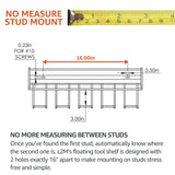 C2M Heavy Duty Floating Tool Shelf & Organizer | Wall Mounted Garage Storage Rack for Handheld & Power Tools | USA Made, 100# Weight Limit, Compact - WoodArtSupply