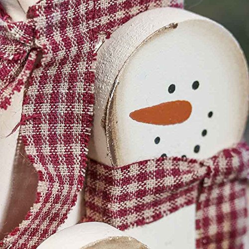 Holiday Joy Rustic Wood Block Sign and Snowman Family 2 Piece Set by Factory Direct Craft for Winter Decorating and Primitive Christmas Displays Factory Direct Craft