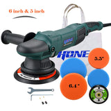 HONE Car Polisher, 15mm Long-Throw Random Orbital Polisher, Buffer for Car Detailing,6"/5"/850W Dual Action Polisher with Variable Speed-HNPR615B HONE