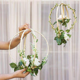 Gukasxi 12pcs Wooden Bamboo Floral Hoop Wreath Macrame Craft Dream Catcher Hoops Rings for DIY Weddding Wreath Decor, Macrame Dreamcatcher, Wall Gukasxi