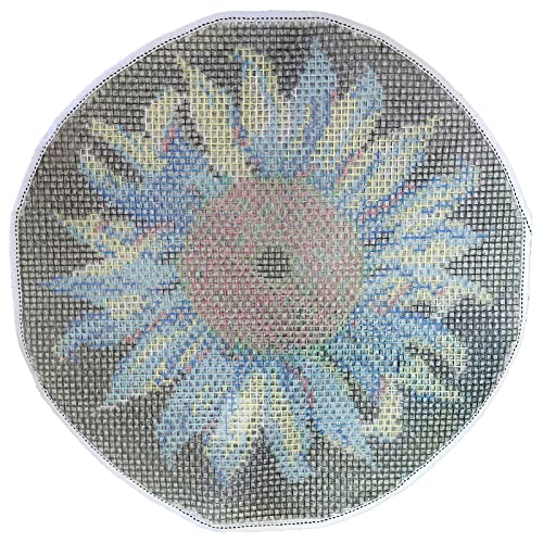 MIAOLLUN Latch Hook Rug Kit, Sunflower Pattern Printed Canvas DIY Rug Crochet Yarn Kits, Embroidery Decoration 20.4" X 20.4" (52 * 52cm) MIAOLLUN