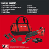 CRAFTSMAN V20 Cordless Multi-Tool, Oscillating Tool Kit, 16 Piece Kit with Blades, Sand Paper, Battery and Charger Included (CMCE500D1) Craftsman