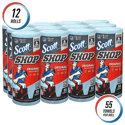Scott® Shop Towels Original (75147), Blue, (55 Towels/Roll, 12 Rolls/Case, 660 Towels/Case) SCOTT SHOP ORIGINAL