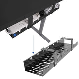 FLEXISPOT Under Desk Cable Management Tray, Metal Raceway Wires Cable Tidy Organizer, Office and Home Cable Tray Use for Standing Desk (Black) FLEXISPOT