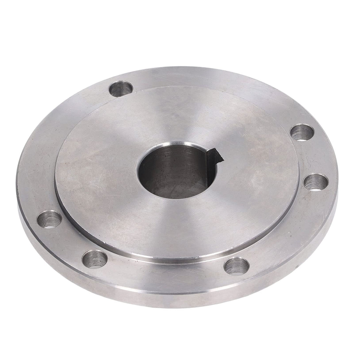 Lathe Flange, 6 Mounting Holes 125mm Chuck Connection Flange, High Manganese Steel Chuck Flange for K11-125 K12-125 K72-125 Back Plate for Self Focket