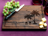 Straga Personalized Cutting Boards | Handmade Wood Engraved Charcuterie | Custom Wedding, Anniversary, Birthday Gift for Couples, Beach Lovers, Straga