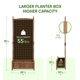 Idzo Raised Garden Bed with Trellis, Durable Oil Coated Planter with Trellis, 71 Inches Height Vertical Gardens Outdoors with Convenient Non Woven IDZO