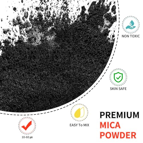 Yipoyilo Mica Powder - 75g Mica Powder for Epoxy Resin - Metallic Color Pigment for Resin, Soap, Bath Bombs, Eye Shadow, Nails, DIY Crafting Projects Yipoyilo