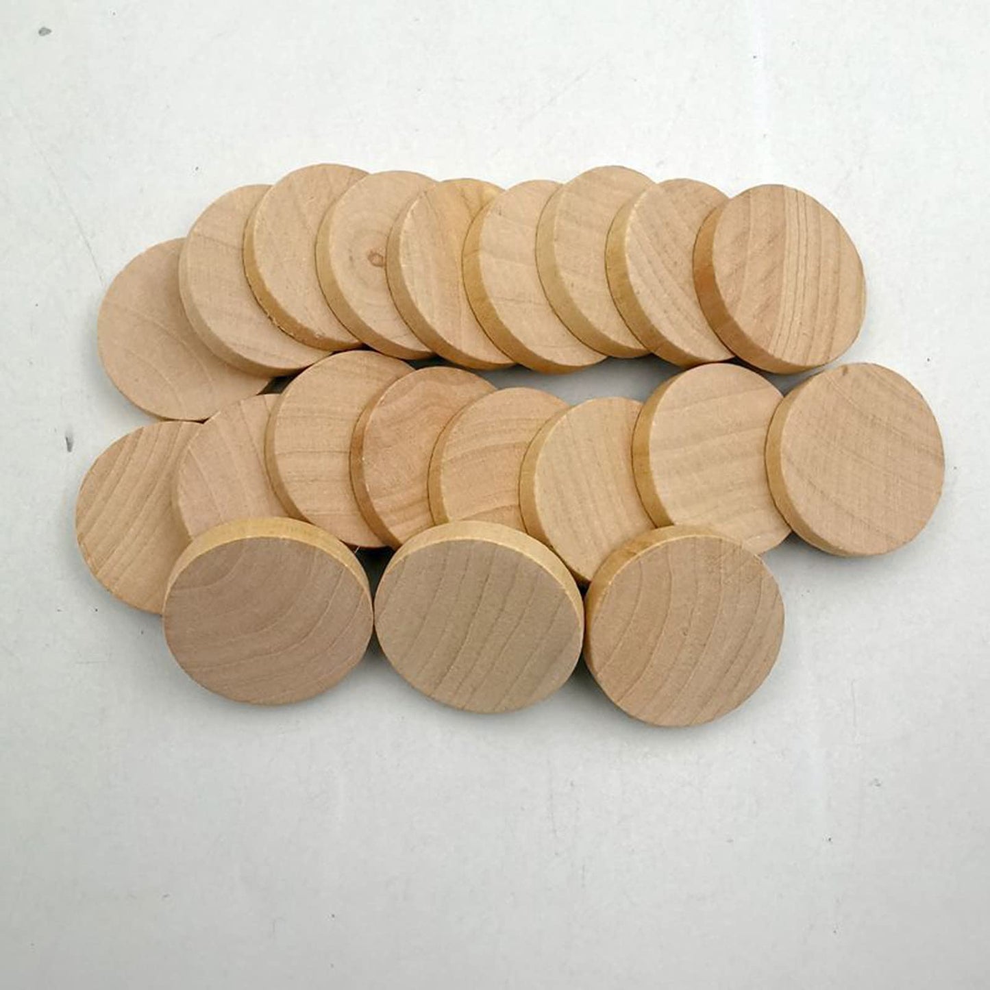 50 Pcs 1 Inch Natural Wood Slices Unfinished Round Wood Coins,Round Wooden Discs Circles,Natural Unfinished Wood Plaque for DIY Arts & Crafts