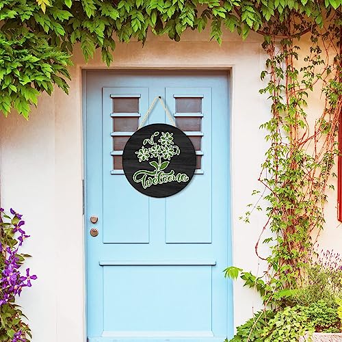 Black Blank Unfinished Wooden Circle Sign Round Hanging Decorative Wood Plaque Wooden Sign with Ropes for DIY Crafts, Door Hanger, Sign, Wood Buring, clothmile