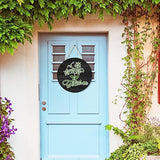 Black Blank Unfinished Wooden Circle Sign Round Hanging Decorative Wood Plaque Wooden Sign with Ropes for DIY Crafts, Door Hanger, Sign, Wood Buring, clothmile