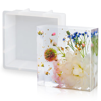 YOILES Resin Molds, Square Silicone Molds for Resin, Epoxy Resin Molds for Flower Preservation, Large Resin Mold for DIY Wedding Bouquet