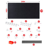 Ultrawall Pegboard Wall Organizer, Black Metal Pegboard Panels, Garage Storage System with Hooks and Storage Bins Ultrawall