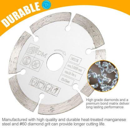 5Pcs 3-3/8 Inch Compact Circular Saw Blades Set with 19/32" Arbor TCT/HSS/Diamond Saw Blade/Grind Wheel for Angle Grinder Wood Plastic Sheet Metal - WoodArtSupply