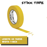 STIKK Painters Tape - 3pk Yellow Painter Tape - 1 inch x 60 Yards - Paint Tape for Painting, Edges, Trim, Ceilings - Masking Tape for DIY Paint STIKK