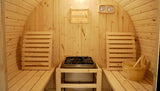 SDI Factory Direct 6' Foot Outdoor Finland Pine 4 Person Wood Barrel Wet Dry Sauna Spa with 6KW Heater SDI Factory Direct