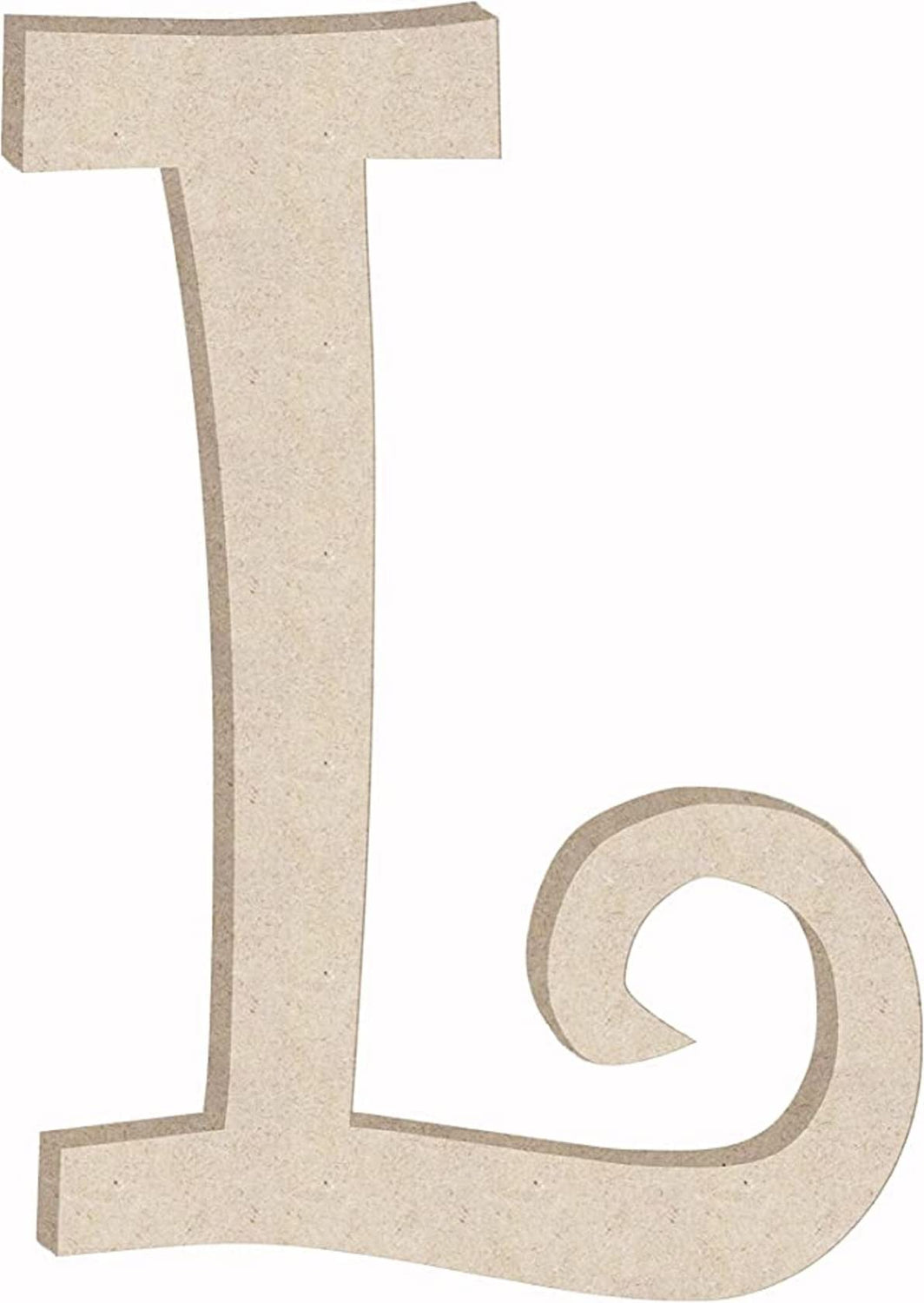Small 2 Inch Wooden Letter Curlz L Craft, Unfinished Girl Alphabet Cutout Decor, Paintable Kid ABC Shape, DIY NEXTCraft