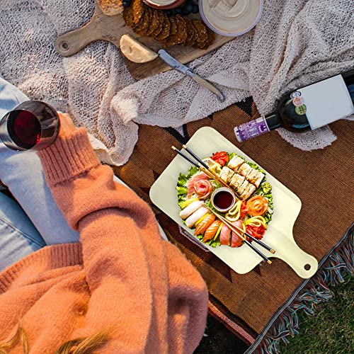 6Pcs Unfinished Wood Cutting Boards for Crafts with Handle & Hole, Thin Blank Wooden Pieces for Signs Cutout Crafting Painting, Small Natural Serving SNOMEL