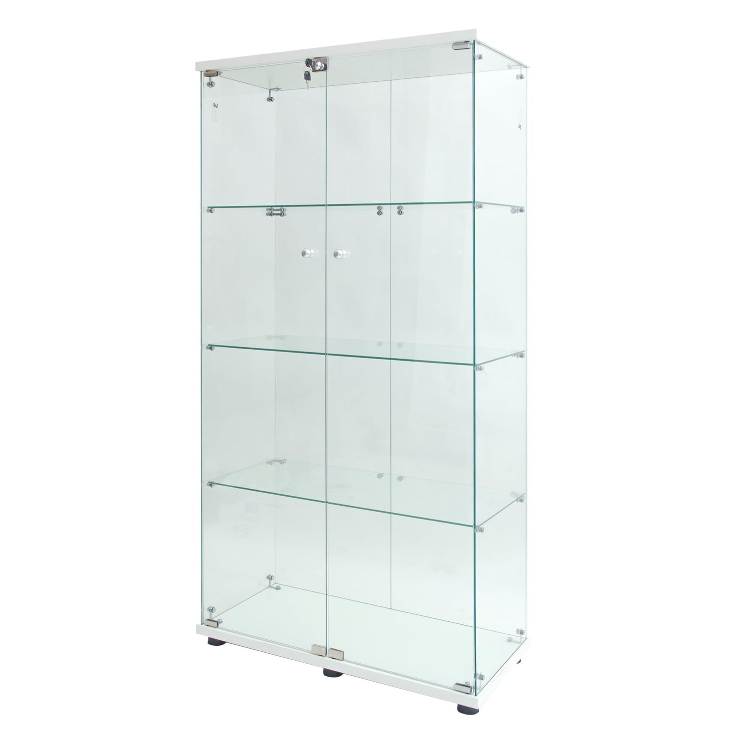 Zipzop 64.5'' Lighted Glass Display Cabinet with Lock and Remote Control - Modern Curio Showcase Zipzop