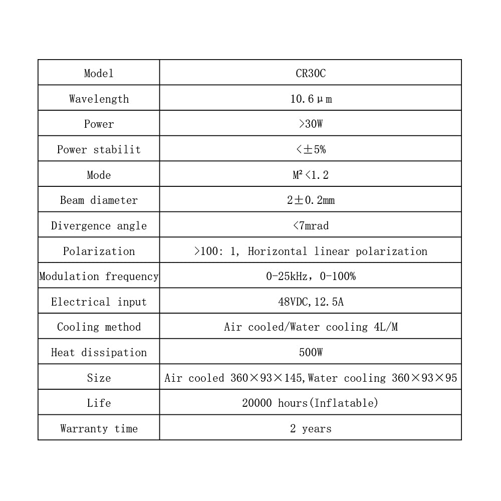 Cloudray Metal CO2 Laser Tube For CO2 Laser Engraver Marking Machine (40W CR40C) - WoodArtSupply