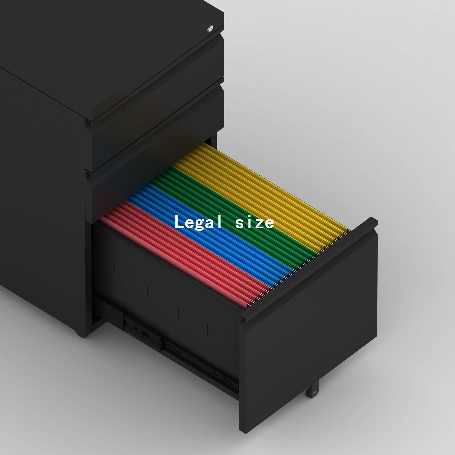 SUXXAN 3 Drawer Mobile File Cabinet with Lock, Under Desk Metal Filing Cabinet for Office,Home,Vertical Cabinet Legal/Letter Size, Fully Assembled SUXXAN