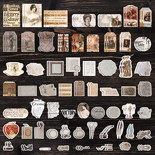 Draupnir 200 Pieces Vintage Scrapbooking Supplies Junk Journal Supplies Scrapbook Kit Vintage Scrapbooking Stickers Ephemera Decoupage Paper for - WoodArtSupply