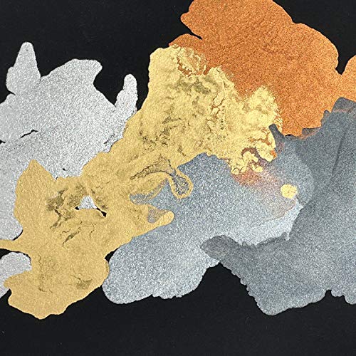 Pixiss Metallic Alcohol Ink Set - Silver and Gold Metallic Alcohol Ink Mixatives, 5oz Metallic Alcohol Pigment Resin Dye, Alcohol Inks for Epoxy - WoodArtSupply