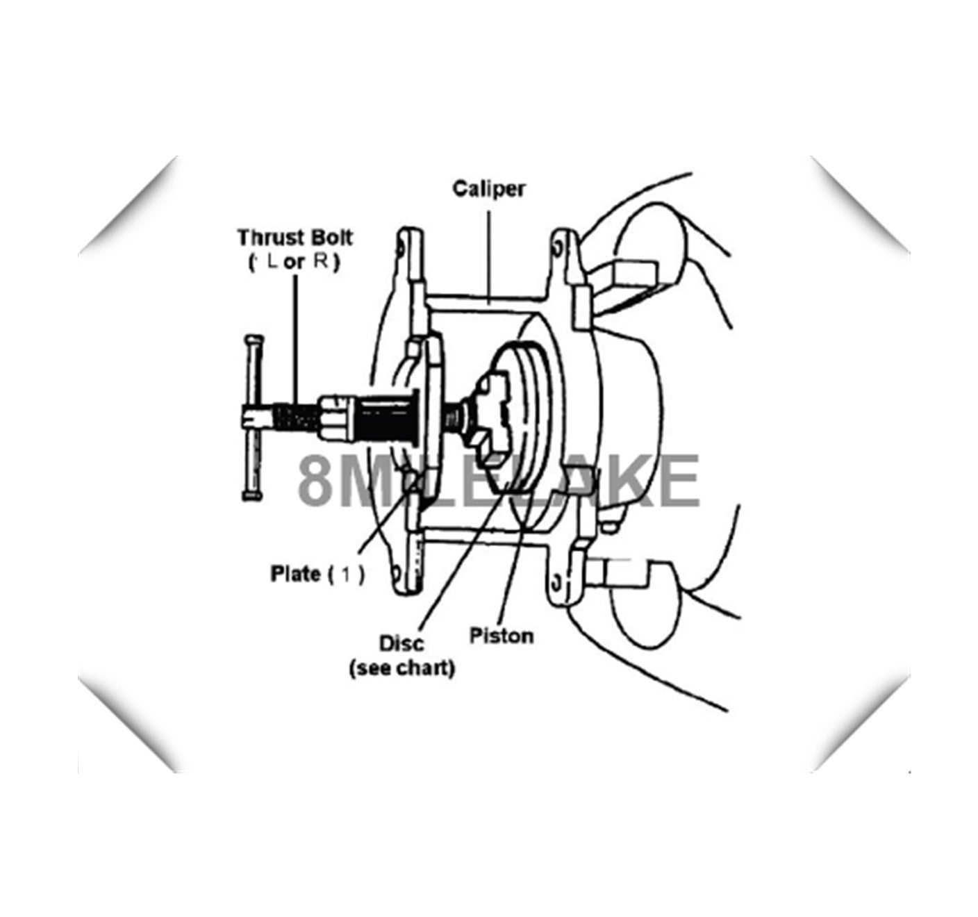 8MILELAKE Disc Brake Caliper Compressor Wind Back Tool 24pc Professional Caliper Tool Set 8MILELAKE