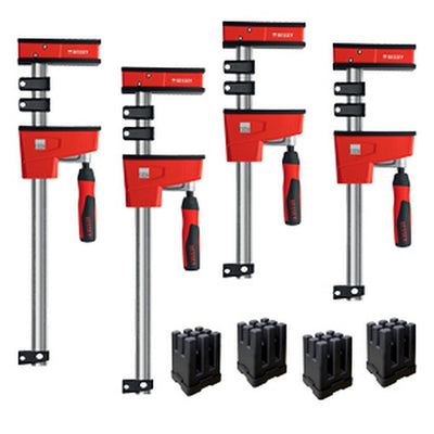 BESSEY KREK2440 K Body REVO Clamp Kit, 2 x 24 In., 2 x 40 In. and 1 set of KP Blocks - 1700 lbs Nominal Clamping Force. Spreader, and Woodworking