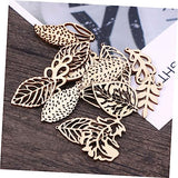 EXCEART 50pcs Christmas Stickers Leaves Wooden Cutouts Plain Wooden Leaf Slices Thanksgiving Fay DIY Crafts Unfinished Christmas Ornaments DIY Wood EXCEART