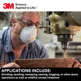 3M 8511 Particulate Disposable Respirator, N95, Pack of 80, Cool Comfort and Fewer Pressure Points with Dual Point Attachment for Grinding, Sanding, 3M Personal Protective Equipment