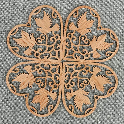 Healifty 10Pcs Heart Wooden Pieces Unfinished Wood Slices Discs Cutouts Shapes Love Birds Confetti for Crafts Embellishments Rustic Wedding Table Healifty