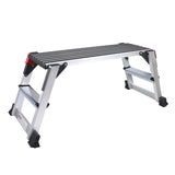 Aluminum Work Platform Large Size Step Stool Folding Portable Work Bench with Non-Slip Mat Capacity 660 LBS Heavy Duty LEADALLWAY