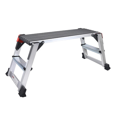 Aluminum Work Platform Large Size Step Stool Folding Portable Work Bench with Non-Slip Mat Capacity 660 LBS Heavy Duty