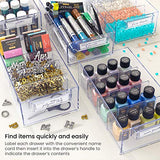 Arteza 9 Drawer Storage Cabinet, 16.1 x 9.3 x 9.8 inches, White, Plastic Drawers with Stoppers, Multi Compartment Organizer for Makeup and Art ARTEZA