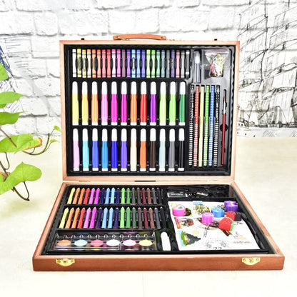 XARONF Art Supplies, 188-Piece Wooden Art Set Crafts Kit, Deluxe Kids Art Set, Colored Pencils, Watercolor Cakes, Creative Gift for Kids, Teens, - WoodArtSupply