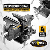 [Upgraded] Multi-Purpose Bench Vise 4-1/2", Table Vice For Workbench, Universal Clamping Vise With Heavy Duty Cast Iron, Multi-Jaw, Swivel Base, Easy GOEHNER's