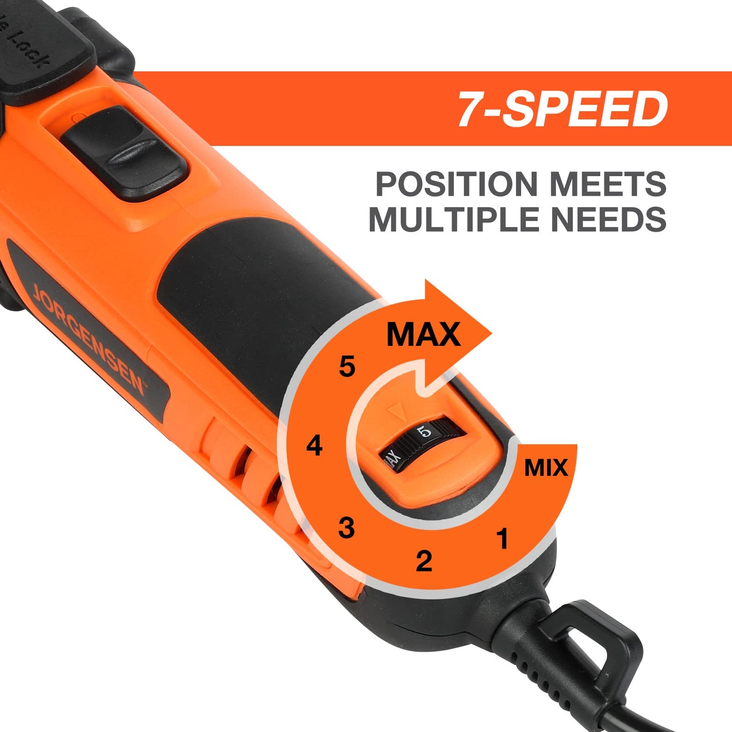 JORGENSEN Oscillating Tool 5°Oscillation Angle, 4 Amp Oscillating Multi Tools Saw, 7 Variable Speed with 16-piece Electric Multitool Blades & Jorgensen