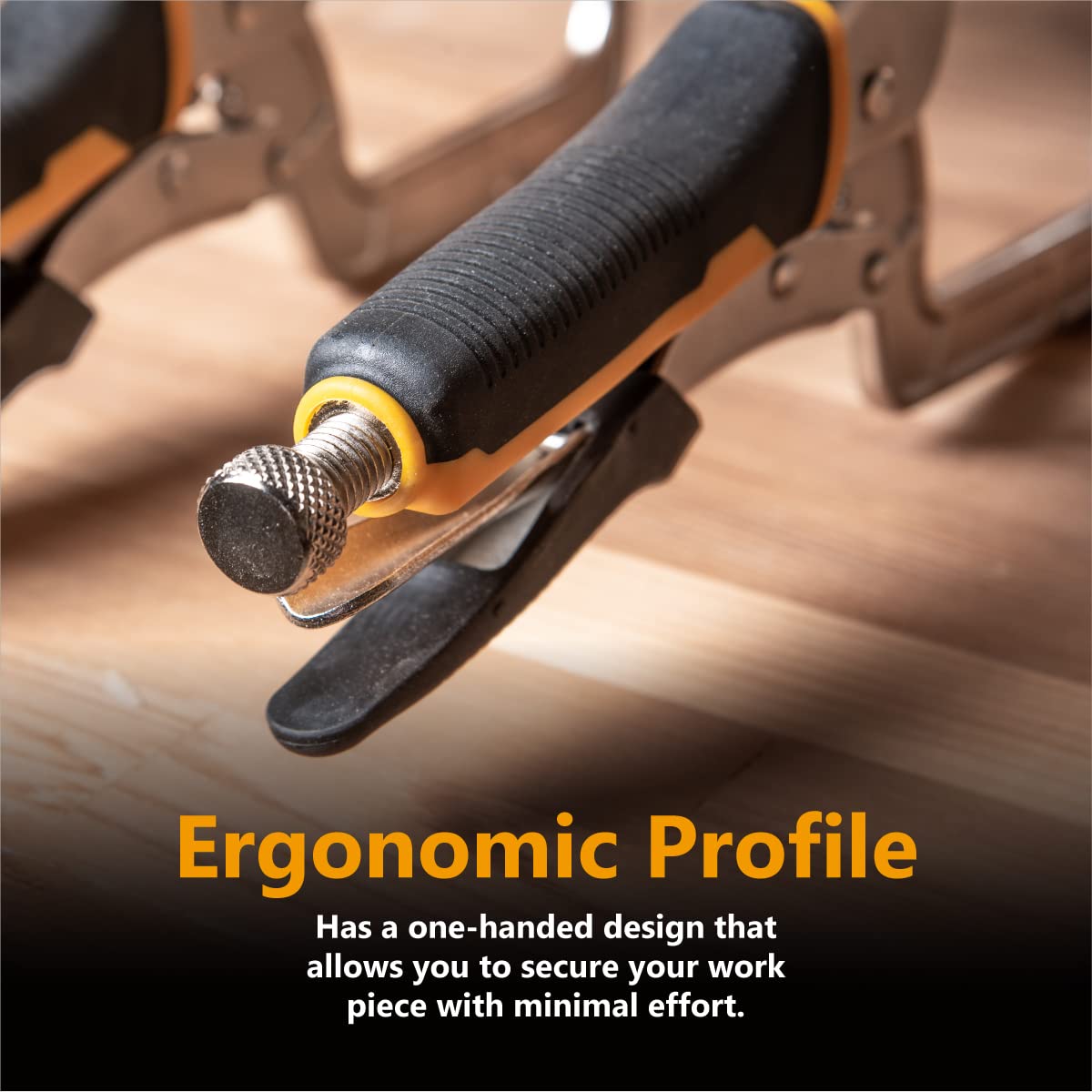 POWERTEC 71745 Two Way Pocket Hole Right Angle Clamp Plier Tools, 12 Inch C Clamps for Pocket Hole Joint Assembly, Woodworking & Welding, 2 PK POWERTEC