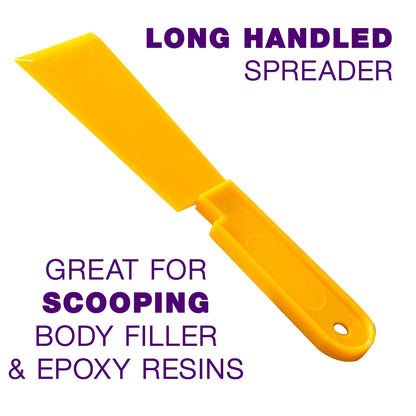 Custom Shop - Long Handle Body Filler Spatula Goop Scoop Spreader (Pack of 2) - 3" & 6" Wide Spread, Body Filler, Autobody Dent Repair - Use for - WoodArtSupply