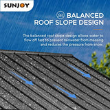 Sunjoy Wood Gazebo 11 x 13 ft. Outdoor Patio Premium Cedar Frame Gazebos with Matte Black Steel Gable Hardtop Roof for Garden, Backyard Shade, Black Sunjoy