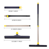 Yocada Floor Squeegee Scrubber Adjustable Telescopic Pole Heavy Duty Household Broom EVA Foam Blade for Garage Courtyard Shower Bathroom Floor Marble Yocada
