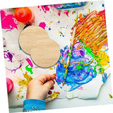 Tofficu 10pcs Round Bamboo Practical Unfinished Circle Bamboo Slices Durable Unfinished Circle Unfinished Bamboo Chips Unfinished Round Chips Tofficu