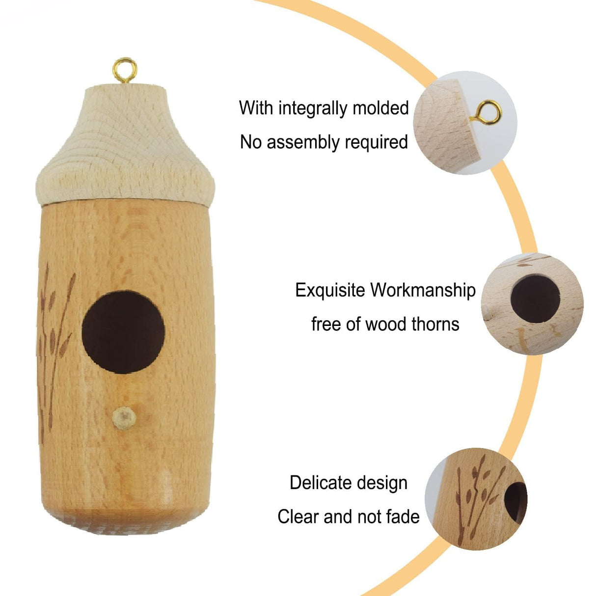 Shirem Wooden Hummingbird House, Libiyi Wooden Hummingbird House, Dotmalls Wooden Hummingbird House, Wooden Hummingbird House, Hummingbird Feeder for FLCRSN