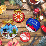 Juome Christmas Ornaments Resin Molds Silicone, 4 Pcs Round Shape Pendant Christmas Molds for Epoxy Resin, DIY Crafts Keychain Making Christmas Tree Juome