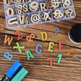 168 Pcs Wooden Letters 1 Inch for Crafts with Storage Box Unfinished Wooden Alphabet Letters Numbers and Symbol Focal20 Small Wood Letters for DIY Focal20