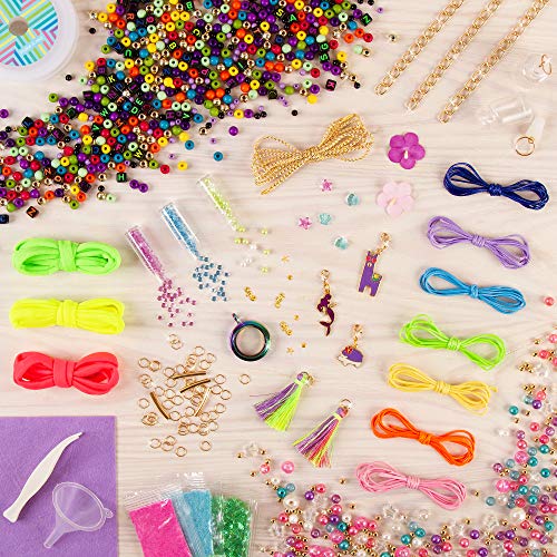 Make it Real - Mega Jewelry Studio - DIY Bead Necklace and Bracelet Making Kit for Tween Girls - Arts and Crafts Kit with Beads and Charms for Unique Make It Real