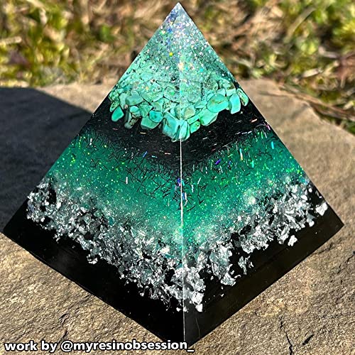 RESINWORLD Super Large Clear Silicone Pyramid Molds for Resin, 2Pcs Inner Pyramid Silicone Molds + 1Pcs Plastic Frame, Shiny Resin Mold for Chakra ResinWorld