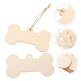 VOSAREA 1 Set Bone Wood Chips Dog Bone Gift Tags Embellishments Gift Tags Wood Dog Bone Cutouts Graffiti Wood Cutout Pet DIY Tag Unfinished Wooden VOSAREA