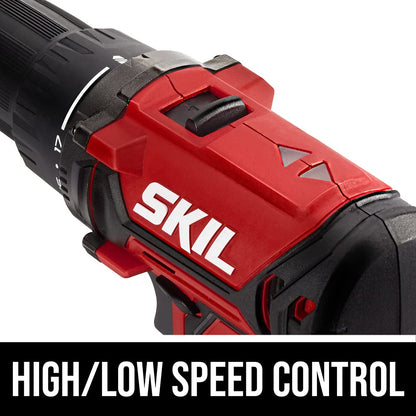 SKIL 20V 1/2 Inch Cordless Drill Driver Includes 2.0Ah PWR CORE 20 Lithium Battery and Charger - DL527502 - WoodArtSupply